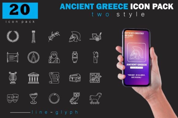 Ancient Greece Icon Pack: Graphics & Icons for Editorial Design
