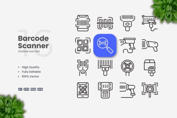 Barcode Scanner Icons: Graphics for Modern Design