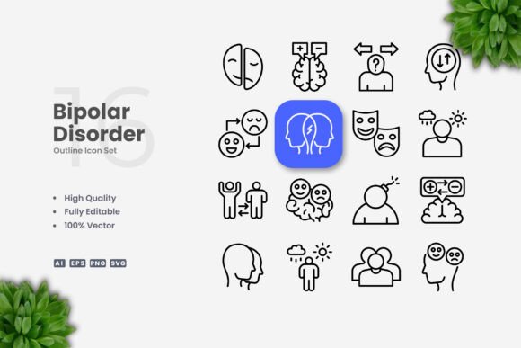 Bipolar Disor Icons: Graphics and Icons for Modern Design