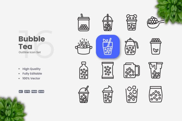 Bubble Tea Icons: Graphics and Icons for Creative Publishing