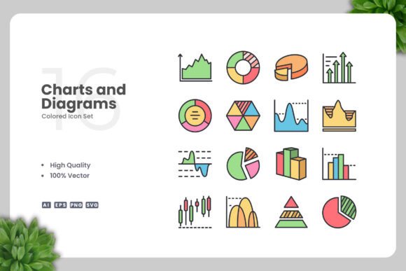 Charts and Diagrams Colored Icons