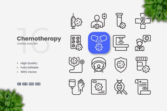 Chemotherapy Icons: Graphics and Icons for Design Projects