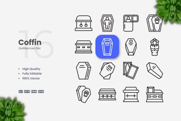 Coffin Icons: Graphics and Icons for Creative Design