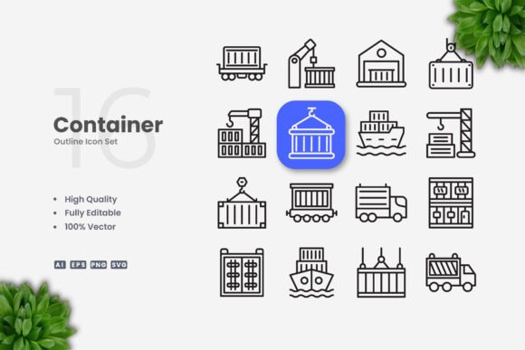 Container Icons: Graphics and Icons for Digital Sellers