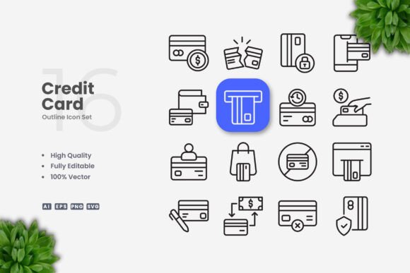 Credit Card Icons for Graphics and Icons