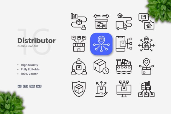 Distributor Icons for Local Business Graphics