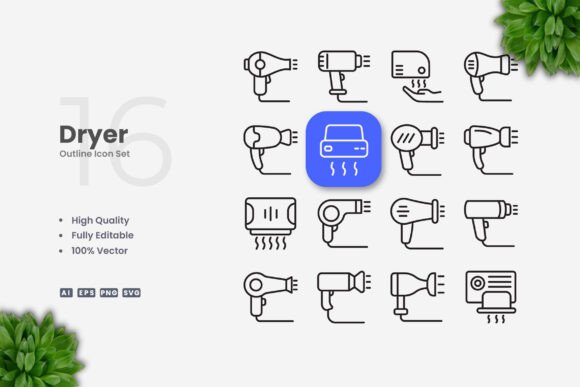 Dryer Icons: Graphics and Icons for Modern Design