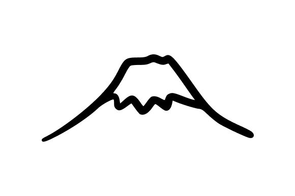 Hand-drawn Black Outline Mount Fuji Graphics