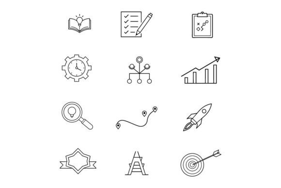 Insight on Inspiration and Brainstorm Line Icons Co