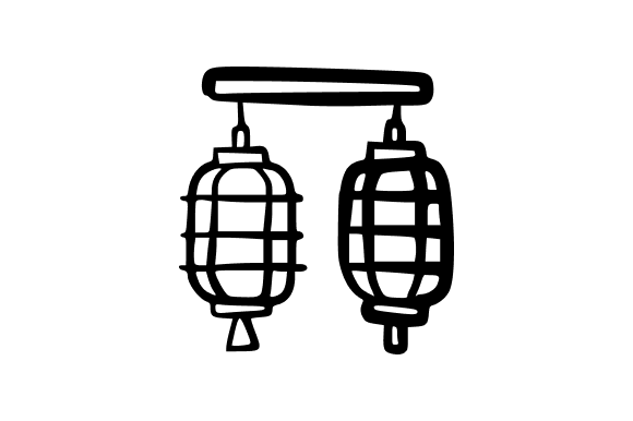 Outline Japanese Lantern