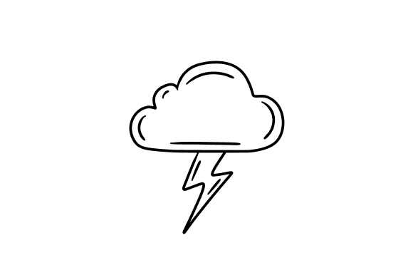 Stormy Weather Cloud with Lightning Graphics