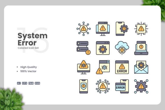 System Error Colored Icons