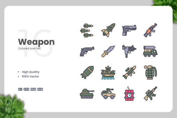 Weapon Colored Icons: Graphics and Icons for Local Business