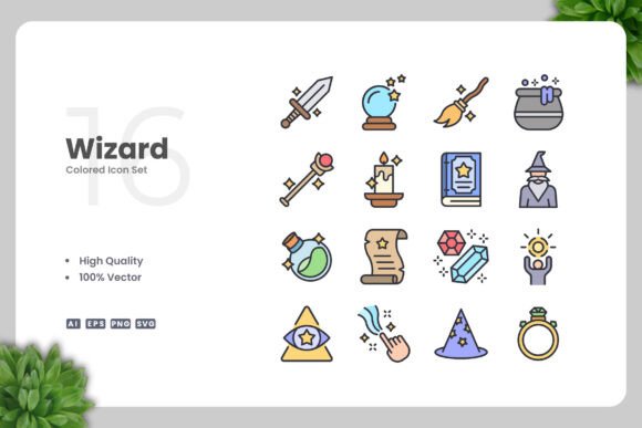 Wizard Colored Icons: Graphics and Icons for Local Business