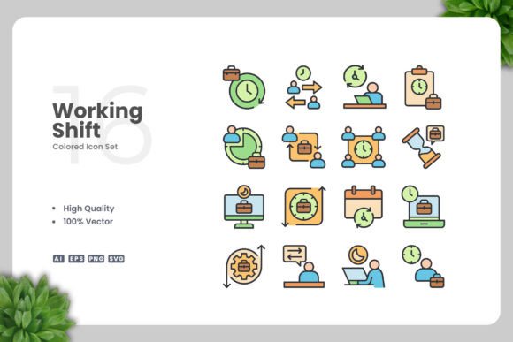 Working Shift Colored Icons for Crafters